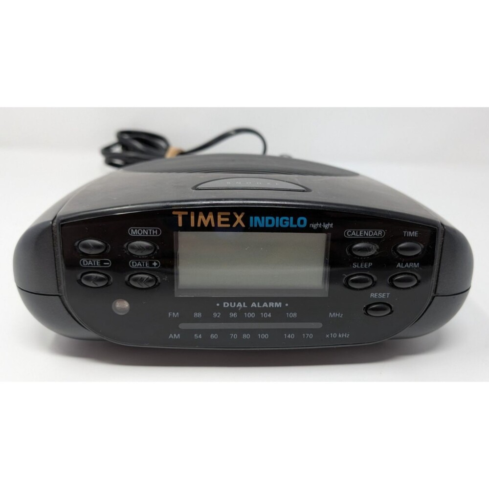 Timex Indiglo T433B Dual Alarm AM/FM Calendar Clock Radio TESTED